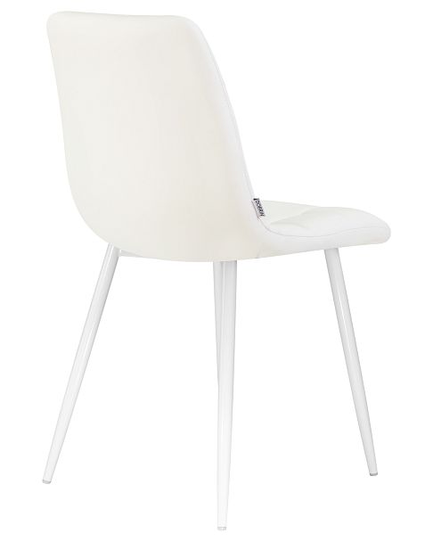 Стул обеденный DOBRIN ALEX (белые ножки, белая экокожа (P-02)) - Вид 4