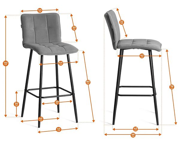 Стул барный Бари/Bari, экокожа, черный - Вид 16
