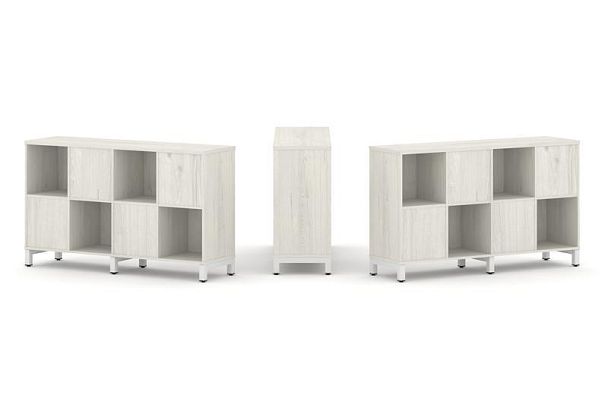 Стайл Проджект Набор стеллажа 2-х сторон., 2 яр. SN.NSD-241 Дуб Наварра/Металл Белый 1488*400*881 - Вид 1