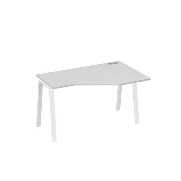 Стол эргономичный правый "Техно" на металлокаркасе TRE A4 А4 Б3 054 БП серый / металлокаркас белый - Вид 1