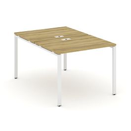 Concept Рабочая станция на 2 места CN.DRS-001 Дуб Винченцо/Металл Белый 980*1480*750 - Фото предпросмотра