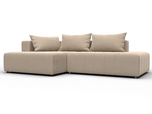 Диван угловой Лига-103 НПБ угол левый Велюр бежевый - Вид 1