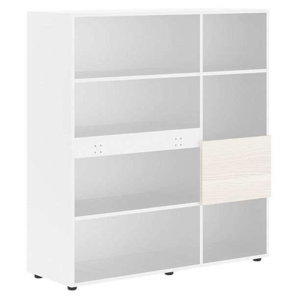 Стеллаж EHC 1245 Ясень Траун/Белый 1250х430х1355 EDIS - Вид 1