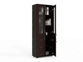 UNITY РШКСМ-02 ВЕНГЕ Шкаф со стеклянными дверьми Прямой 730x380x1966 - Фото предпросмотра