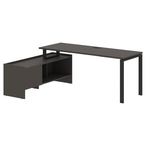 Стол с тумбой EUCT 19614 Мокко/Черный 1960х1400х750 EDIS - Вид 1