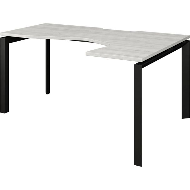 Стол эргономичный правый на металлокаркасе НТМП.П-060.ПР Сосна винтер/Антрацит 1600x1000x750 Аргентум-МП - Вид 1