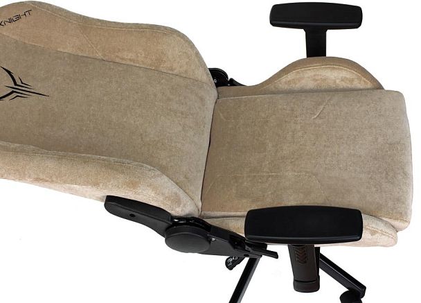 Кресло игровое Knight N1 Fabric бежевый Light-21 с подголов. крестов. металл - Вид 2