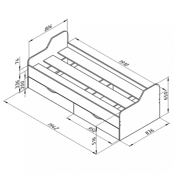 Нижняя кровать "Дельта-18.01" - Вид 3