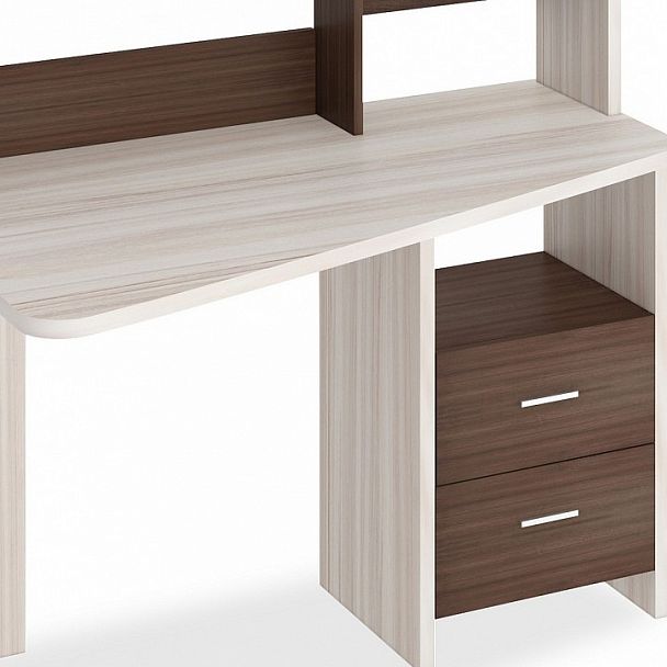 Стол компьютерный Домино Лайт СКЛ-Трап120+НКЛ-120 Карамель/Шамони левый - Вид 2