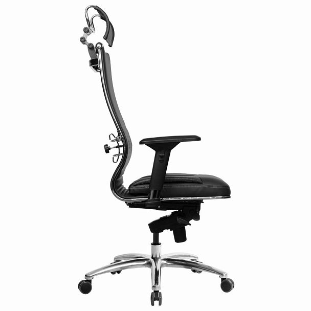 Кресло офисное МЕТТА "SAMURAI" KL-3.05, с подголовником, экокожа, черное - Вид 6