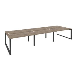 Onix Рабочая станция на О-образном м/к O.MO-D.RS-6.3.7 Тиквуд темный/Антрацит металл 4140*1475*750 - Фото предпросмотра