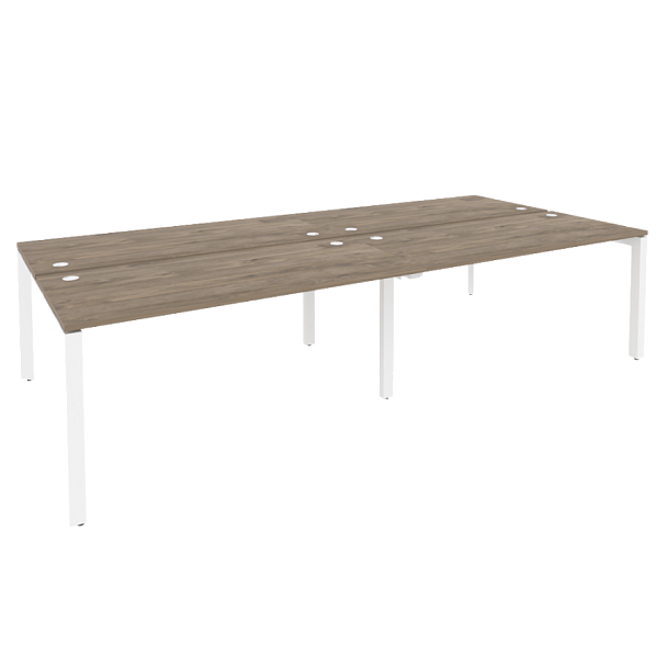 Onix Рабочая станция на П-образном м/к O.MP-D.RS-4.4.7 Тиквуд темный/Белый металл 3160*1475*750 - Вид 1