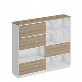 Шкаф-купе City СИ 301 дуб гладстоун светлый / белый премиум / дуб гладстоун светлый - Фото предпросмотра