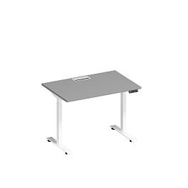 Стол письменный на электроприводе с заглушкой Elevo А2 БГ 001 СЕ серый / белый гладкий - Фото предпросмотра
