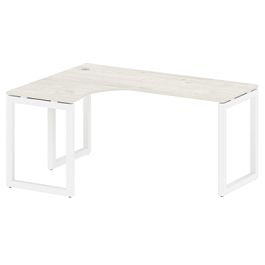 Metal System Quattro Стол криволинейный левый на О-образном м/к 50БО.СА-4 (L) Дуб наварра/Белый металл 1600*1200*750 - Фото предпросмотра