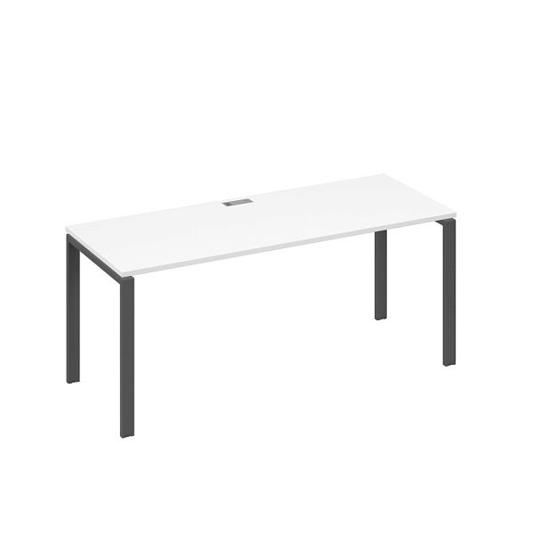 Стол письменный на металлокаркасе UNO A4 А4 Б1 016 БП белый премиум / металлокаркас антрацит - Вид 1