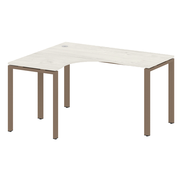 Metal System Стол криволинейный левый на П-образном м/к БП.СА-3 (L) Дуб наварра/Мокко металл 1400*1200*750 - Вид 1