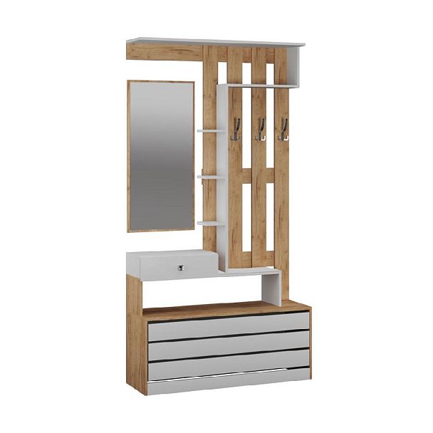 Ямайка Центральная секция ЯПЦС-1 (1100*2100*350) дуб крафт золотой/белый - Вид 1