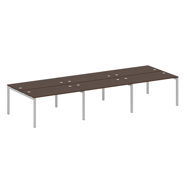 Metal System Quattro Р. ст. на 6 раб. места на П-образном м/к 50БП.СМ-6.3 Венге/Серый металл 4200*1475*750 - Вид 1