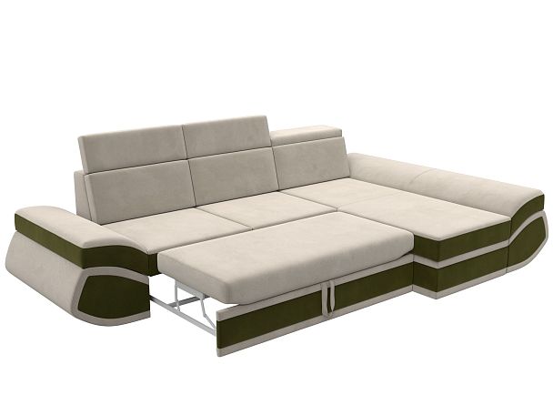 Диван угловой Лига-032 правый угол Микровельвет бежевый - Вид 7