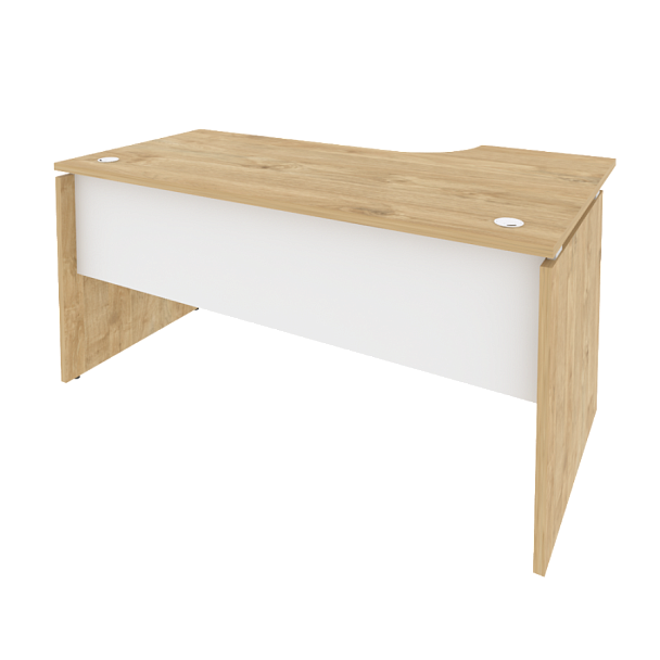 Onix Стол эргономичный левый O.SA-1 (L) Тиквуд светлый/Белый бриллиант 1580*980*750 (720/460) - Вид 1