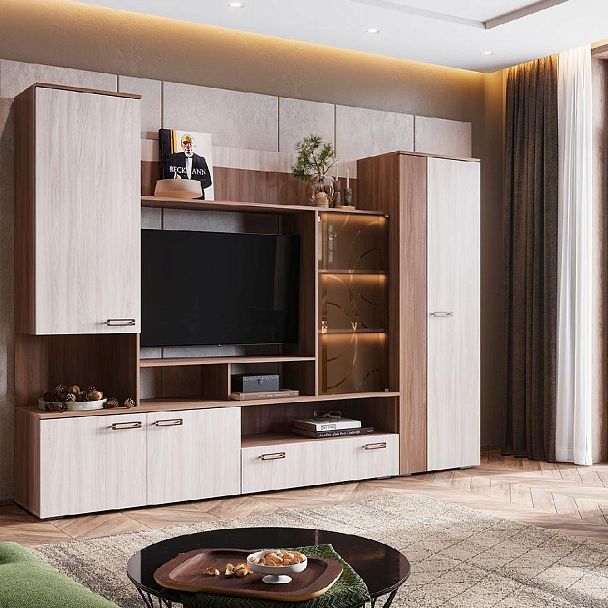 Гостиная Сиенна ЛДСП шимо темный/шимо светлый - Вид 3