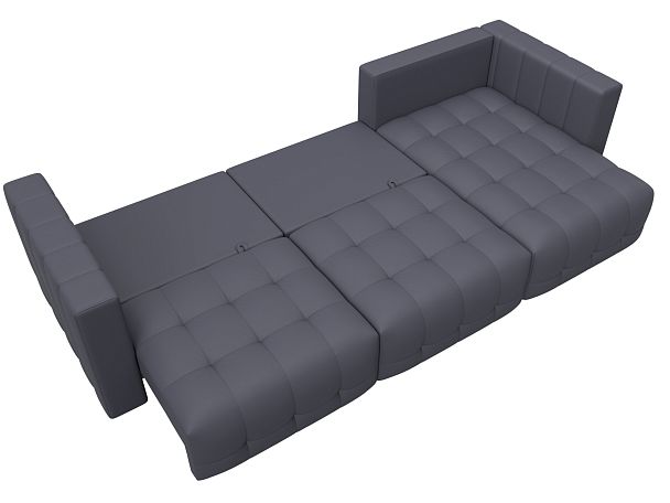 Диван угловой Лига-052 НПБ Лонг угол универсальный Экокожа серый - Вид 9