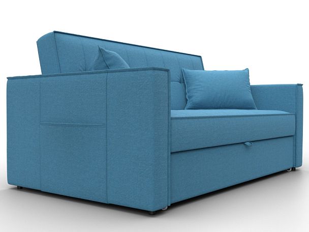 Диван прямой Лига-104 (140) Рогожка голубой - Вид 3