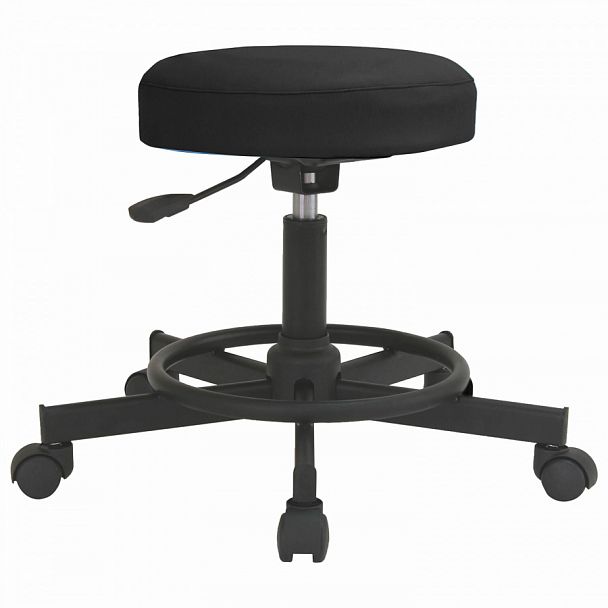 Кресло РС12, без спинки, без подлокотников, кожзам, черное, РС01.00.12 б/сп - Вид 1