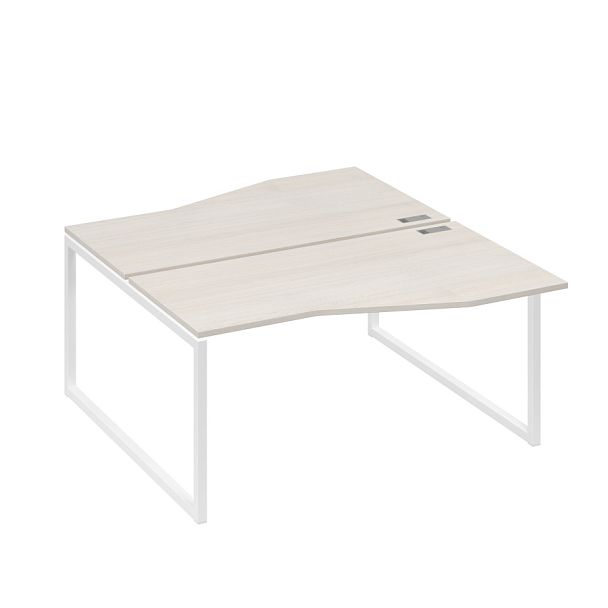 Станция каркас QUATTRO столы 2х160 Техно эргономичные A4 А4 Б4 191 БП дуб / металлокаркас белый - Вид 1