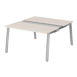 Рабочая станция на металлокаркасе с щетками "Столы для персонала"  ПК-ТНП-СР140Х160Н2/МКА/БЭ/КК-В2-1048 дуб альпийский - Фото предпросмотра