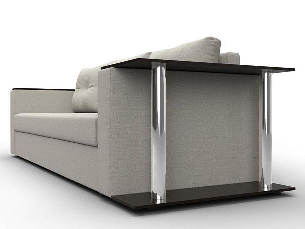 Диван прямой Атланта Лайт со столом справа Рогожка бежевый - Вид 3