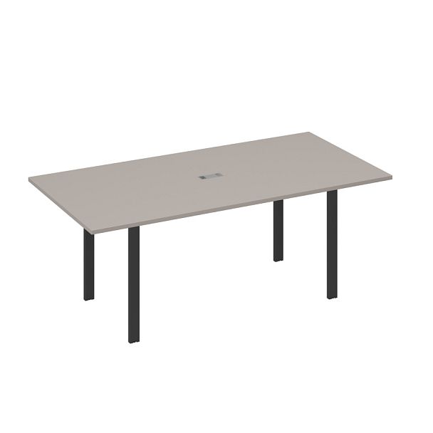 Стол 200 на металлокаркасе UNO в переговорную A4 А4 Б1 123 БП мокко премиум / металлокаркас антрацит - Вид 1