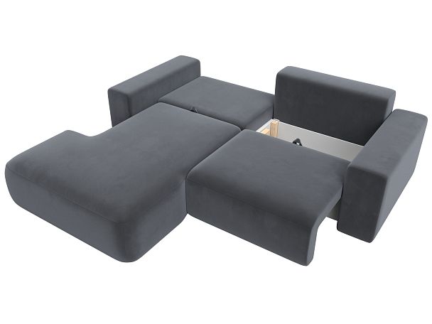 Диван угловой Лига-036 Классик левый угол Велюр серый - Вид 7