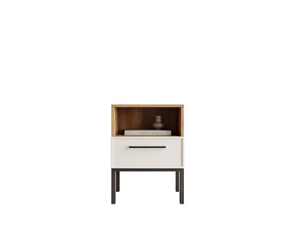 Тумбочка с нижним ящиком Nicole арт NEM17 Белый - Вид 1