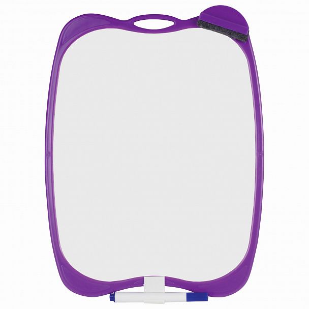 Доска двусторонняя маркерная A4 190х270 мм, БЕЛАЯ/КЛЕТКА, с маркером и стирателем, ЮНЛАНДИЯ, 236898 - Вид 4