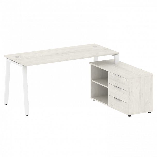 Рабочая станция "Metal System" БА.РС-СТС-2.4 дуб наварра/белый - Вид 1