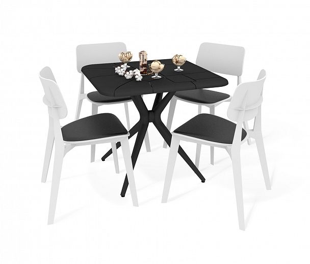 Обеденная группа Sheffilton SHT-DS194 черный/белый/черный - Вид 1