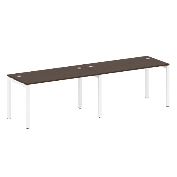 Metal System Quattro Р. ст. на 2 раб. места на П-образном м/к 50БП.СМ-2.3 Венге/Белый металл 2800*720*750 - Вид 1