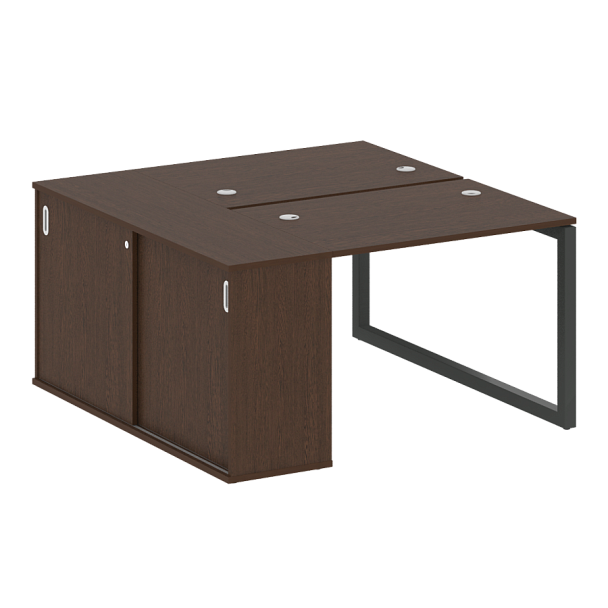 Metal System Quattro Р. ст. с шкафом-купе на О-образном м/к 50БО.РС-СШК-1.1 Т Венге/Антрацит металл 1410*1475*750 - Вид 1