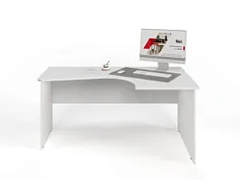 UNITY PC4-16 R БЕЛЫЙ Офисный стол угловой Правый 1600х1100х750 - Фото предпросмотра