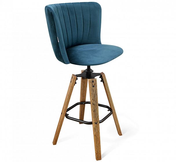 Стул барный Sheffilton SHT-ST36-1/S93 тихий океан/дуб коричн. браш./черн.муар - Вид 1