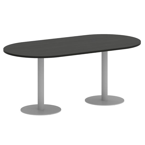 Home Office Стол овальный VR.SP-5-180.1 Суар тёмный/Серый металл 1800*900*750 - Вид 1