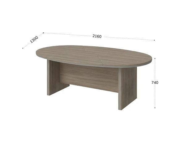 БЕРЛИН / BERLIN Конференц-стол составной 2160х1300х740 Шорвуд/Серый - Вид 2