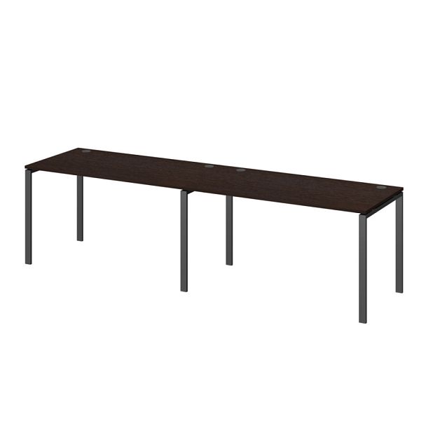 Бенч линейный на 2 рабочих места АМБЛ-002 Дуб венге/Антрацит 2400x730x760 Арго-М - Вид 1