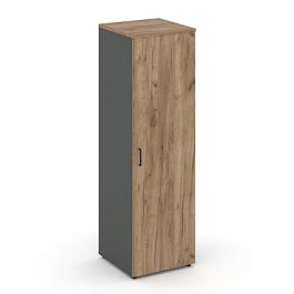 Style Project Гардероб узкий глубокий SN.GB.E-002 Антрацит/Дуб Табак/Черный Ручки 600*600*1982 - Фото предпросмотра