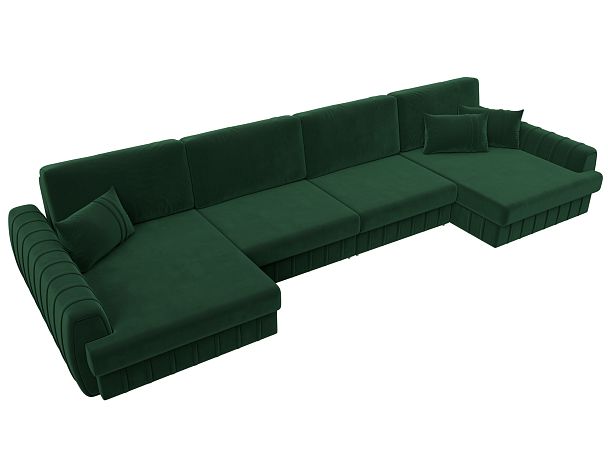 Диван П-образный Лига-057 НПБ Лонг Велюр зеленый - Вид 6