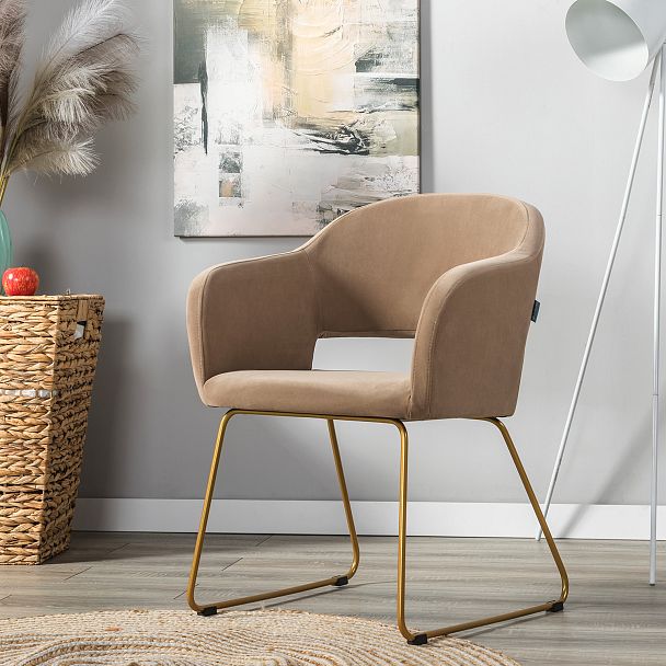 Кресло Oscar Diag beige/Линк золото - Вид 7