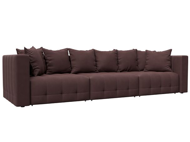 Диван прямой Лига-052 НПБ Лонг Замша бордовый - Вид 1