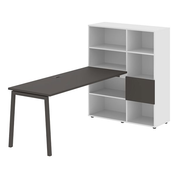 Стол-стеллаж ELRST 1117 Мокко/Мокко/Белый 2190х1120х1355 EDIS - Вид 1